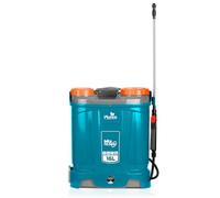 Plonos Pulvérisateur à Dos Capacité 16L Batterie 8Ah 12V 4 Buses Lance avec Mélangeur Bleu