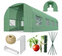 Plonos Serre Tunnel avec Cadre en Acier - avec Support pour Plantes - 2,5 x 4 x 2 m - 10 m² - Vert
