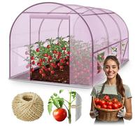 Plonos Serre Tunnel avec Cadre en Acier - avec Support pour Plantes - 2 x 3 x 2 m - 6 m² - Rose