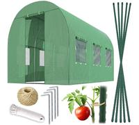 Plonos Serre Tunnel avec Cadre en Acier - avec Support pour Plantes - 2 x 3 x 2 m - 6 m² - Vert