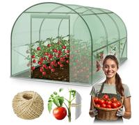 Plonos Serre Tunnel avec Cadre en Acier - avec Support pour Plantes - 2 x 3 x 2 m - 6 m² - Vert