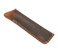 Plookyoe Housse en Cuir VéRitable à Double Stylo pour éTui pour 2 Stylos à la Main Vintage (Brun)