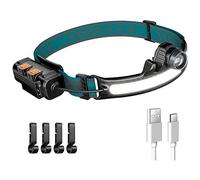 Plookyoe Lampe Frontale LED Rechargeable, Lampe Frontale 1000 Lumens avec Capteur de Mouvement, avec 4 Clips de Casque pour Le Camping, la RandonnéE