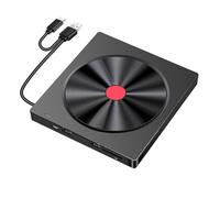 Plookyoe Lecteur optique externe, portable, graveur de CD, USB, disque de film, lecteur DVD, carte mémoire lisible, enregistreur d'unité multifonction