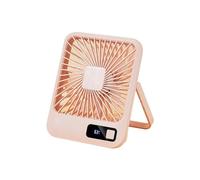 Plookyoe Ventilateur de Bureau Multi-Puissance, Modèle Fin et Chargeant, Pliable, Portable, sans Balais, Rose