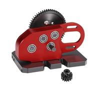 PLOQAZEH pour LCG pour Capra pour SCX10 1/10 Aluminium 2Low Transmission 30% OD Boîte De Vitesses avec Patin Delrin Spur Gear RC Crawler Building RC Boîte Transmission(Red,1Set)