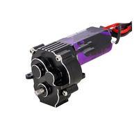 PLOQAZEH pour TRX4M 1/18 Transmission Complète en Aluminium CNC avec Moteur À Balais 180 Mise Niveau pour Crawler RC 48T RC Boîte Transmission(Black,Motor Transmission)