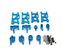 PLOQAZEH pour WLtoys 144010 144001 02 124017-16-18 124019 Coupelle Direction Métal Ensemble Bras Oscillants Accessoires Voiture Télécommandés Mise À Niveau Remplacement RC Pièces De Voiture(Blue)