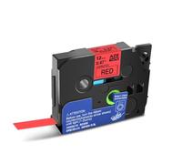 PlosFeng 6/9/12/18/24 mm 231 Tapé d'étiquette Compatible avec Les imprimantes d'étiquette TZ 131 231 431 531 631 731 Ribbons 9leaf Rouleau d'étiquette Compatible(Black on Red)