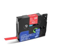 PlosFeng 6/9/12/18/24 mm 231 Tapé d'étiquette Compatible avec Les imprimantes d'étiquette TZ 131 231 431 531 631 731 Ribbons 9leaf Rouleau d'étiquette Compatible(White on Red)