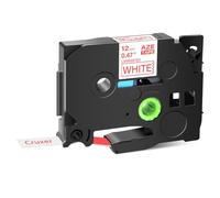 PlosFeng 6/9/12/18/24 mm 231 Tapé d'étiquette Compatible avec Les imprimantes d'étiquette TZ 131 231 431 531 631 731 Ribbons 9leaf Rouleau d'étiquette Compatible(Red on White)