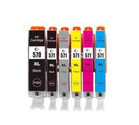 PlosFeng Cartouche d'encre PGI 570 CLI 571 PGI570XL Compatible avec MG5750 MG5751 MG5752 MG6850 MG7750 MG6853 MG7753 TS505(1set 6pcs)