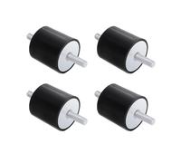 Plot Anti-Vibration M8, 4 Pièces Silentblocs en Caoutchouc, Double Tige Filetée M8 x 25mm pour Compresseur, Moteur, Pompe, Groupe Électrogène, Isolation aux Chocs et Vibrations