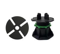 Plot réglable 50-80 mm dalle et carrelage avec cale anti-bruit 78 mm - L: 95 mm - l: 95 mm - E: 80 mm - Noir