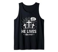 Plot Twist He Lives Luke 24 23 Croix Christian Easter Day Débardeur