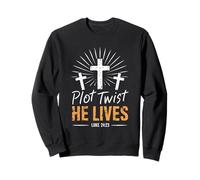 Plot Twist He Lives Luke 24 23 Croix Christian Easter Day Sweatshirt