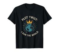 Plot Twist I Run The World Féministe Graphique - Globe couronné T-Shirt