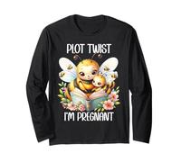 Plot Twist I'm Pregnant Mom to Be Bee Pregnancy Announcement Manche Longue