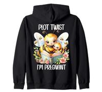 Plot Twist I'm Pregnant Mom to Be Bee Pregnancy Announcement Sweat à Capuche