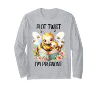 Plot Twist I'm Pregnant Mom to Be Pregnancy Announcement Bee Manche Longue