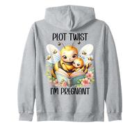 Plot Twist I'm Pregnant Mom to Be Pregnancy Announcement Bee Sweat à Capuche