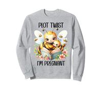 Plot Twist I'm Pregnant Mom to Be Pregnancy Announcement Bee Sweatshirt