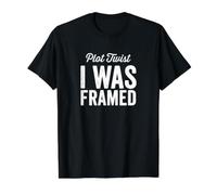 Plot Twist : « J'Ai été encadré, ce n'était Pas drôle de Le dire » T-Shirt Graphique avec Valeur, Homme, Noir, M