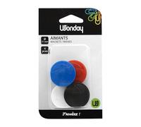 Plots magnétiques-aimants Ø 32 mm couleurs assorties - Lot de 4