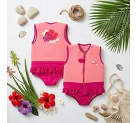 PLOUF Maillot de Bain Flottant pour garçon et Fille : Aloha - Combinaison Flottante - Gilet Flottant pour la Sécurité et l'Apprentissage de la Natation (Taille 4 : 17/19kg)