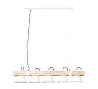 Plow Suspension Plafonnier Lumière Table Blanche/Bois 95 cm 5 x 10W E27