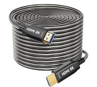Plowaroe Câble HDMI à fibre optique 2.1 - 5 m - 8 K - Blindage en acier - 48 Gbps - Ultra haute vitesse - 8K @ 60 Hz - 4K @ 120 Hz - Dynamic HDR eARC Dolby HDCP 2.2&2.3 - Pour boîte de jeu, HDTV