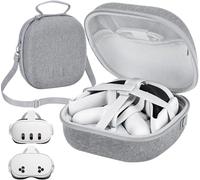 Plowaroe Mini sac pour Meta Quest 3 - Étui rigide pour lunettes VR 3 - Accessoires Eva - Sac de transport - Sac de suspension portable Oculus Quest 3 - Accessoire uniquement compatible avec écouteurs