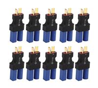 plplaaoo 10 PCS EC5 Femelle à T Adaptateur mâle Bleu Noir 10x20x47mm Plastique en Caoutchouc Copper EC5 Connecteur Plug pour RC Boat
