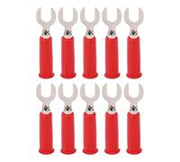 plplaaoo 10 pièces J.20019 6mm fiche d'insertion en Forme de U fiche Banane de Type Y résistante à Haute Pression pour équipement Industriel électronique matériau en Laiton ABS de qualité (Rouge)