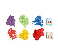 plplaaoo 155 pièces en Bois Forme géométrique Tangram Enfants Blocs de Construction Puzzle Jeu éducatif Jouet développe la Reconnaissance des Formes capacité Pratique pour Les Tout-Petits
