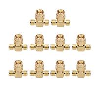 plplaaoo Adaptateur SMA Tee Large Bande Passante OFC Connecteur Radio Fréquence Adaptateur Coaxial RF Haute Performance pour Système GPS WiFi Hotspot 10 Pièces