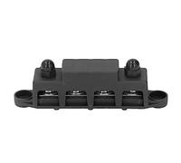 plplaaoo Bloc de Distribution d'alimentation à 4 Positions, Goujons M10, Courant élevé 250 A, conducteur en Laiton pour Automobile, Camping-Car, Yacht, Marine, 48 V CC, ABS, Alliage de (Noir)
