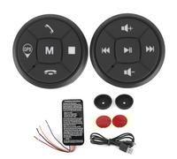 Plplaaoo Bluetooth Steering Wheel Control Button with Wireless GPS Volume Controller & USB Rechargeable Switch - 2 Pack, Black for Android Car Multimedia & Aftermarket Radio System