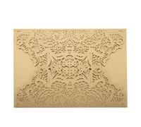 plplaaoo Cartes d'invitation de mariage de style européen 10 pièces découpées au élégantes cartes d'invitation vierges pour mariage, fête prénuptiale, fête prénatale, remise de diplôme, (D)