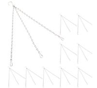 plplaaoo Chaîne de suspension avec crochets, en fer durable, antirouille, pour pots de fleurs, mangeoires à oiseaux, lanternes, carillons éoliens, 10 pièces, 41,5 cm, capacité de 10 kg