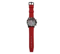 plplaaoo Chronique de Quartz Multifonctionnel Chronographe élégant Chronographe Lumineux Date Affichage Silicone Souffre Casual Business Men de Bracelet Case en Alliage en Alliage (Rouge Noir)
