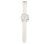 plplaaoo Chronique de Quartz Multifonctionnel Chronographe élégant Chronographe Lumineux Date Affichage Silicone Souffre Casual Business Men de Bracelet Case en Alliage en Alliage (Blanc)