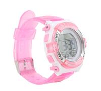 plplaaoo Chronographe numérique Watch Girls Student Electric Imperproof PU Strap pour Les Sports de Natation avec Alarme de lumière de Nuit colorée (Rose)