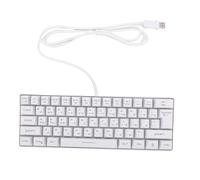 plplaaoo Clavier de Jeu mécanique Russe, 61 Touches, Compact, Filaire, rvb, Anglais, Russe, pour Le Travail, Les Voyages d'affaires (Blanche)