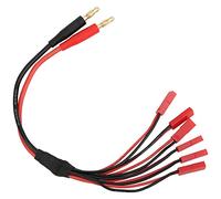 plplaaoo Connecteur Banane 4,0 mm vers 6 JST Femelle, câble de Connexion de 20 cm, Fil en Silicone Souple de Haute qualité pour Chargeur Imax B6 B6AC, Chargement de Drone, Noir, Rouge, 14