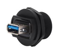 plplaaoo Connecteur USB 3.0 Double Femelle résistant à l'eau, Transfert Haute Vitesse, Prise de Panneau arrière filetée pour Communication Industrielle, boîtier PBT en cuivre plaqué Or