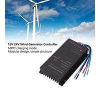 plplaaoo Contrôleur d'éoliennes MPPT Charge 12V 24V Contrôleur de générateur d'énergie éolienne IP67 pour Le système d'éclairage de Construction Domestique