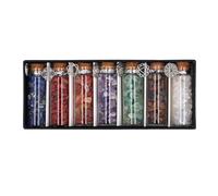 plplaaoo Cristaux de guérison des Chakras, Pierres roulées, 7 pièces, Bouteille en Pierre de Cristal, énergie Positive, Vibrations spirituelles pour la méditation, décoration, Maison,