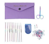 plplaaoo Crochet Hooks Set Kit complet 10pcs en acier inoxydable Ergonomic Crochet Aigneles avec aiguilles en fil Sac de rangement marqueurs de ciseaux pour fabriquer des projets de