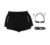 plplaaoo Ensemble de shorts de bain pour hommes, lunettes de natation, coupe ample, anti-buée, protection UV HD, kit d'accessoires de natation pour piscine, plage, sports nautiques, (XXL)